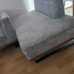カウチソファー　ファブリックレザー