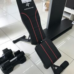 ★ジモティ割あり★ GOGO　JUMP トレーニングベンチ ブラック H45～102.5×D31×W122 クリーニング済み HJ4058の画像