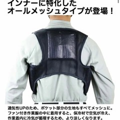熱中対策 冷却ベスト1枚とアイスパック3個付　メッシュ　紺色　新品　Lのみ在庫有り(MとLLは品切れ)の画像