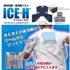 熱中対策 冷却ベスト1枚とアイスパック3個付　メッシュ　紺色　新品　Lのみ在庫有り(MとLLは品切れ)の画像