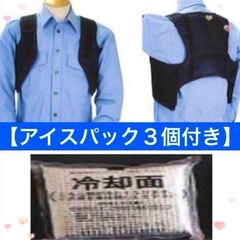 熱中対策 冷却ベスト1枚とアイスパック3個付　メッシュ　紺色　新品　Lのみ在庫有り(MとLLは品切れ)の画像