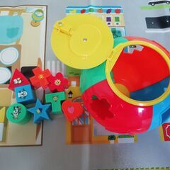 知育ﾌﾞﾛｯｸ*わんわんとｳｰﾀﾝのまるまるパズル*USEDの画像