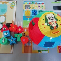 知育ﾌﾞﾛｯｸ*わんわんとｳｰﾀﾝのまるまるパズル*USED