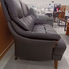 ★ジモティ割あり★  3人掛けソファー ブラウン H95×D80×W173 クリーニング済み TC982の画像