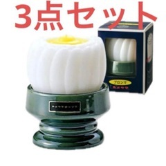 カメヤマ　台付きブロンマ（白）とブロンマ蝋燭　合計3点