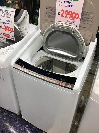 ●販売終了●9.0キロ洗濯機　5.0キロ乾燥　HITACHI    2018年製　中古品