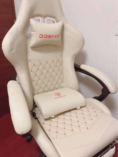 ★ジモティ割あり★ DOWINX ゲーミングチェア  H126×D×W クリーニング済み OJ050 美品Dowinx ゲーミングチェア 165°リクライニング (アイボリー