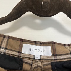 チェック柄　パンツの画像