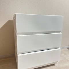 【受け渡し決定】ニトリ3段ホワイトチェスト