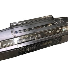 SONY DoDeCaHORN CD RADIO CASSETTE ソニー ラジオカセット CFD-D73 日本製 100V オーディオ機器 現状品 当時物の画像