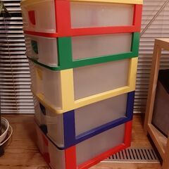 五段カラー収納ケースの画像