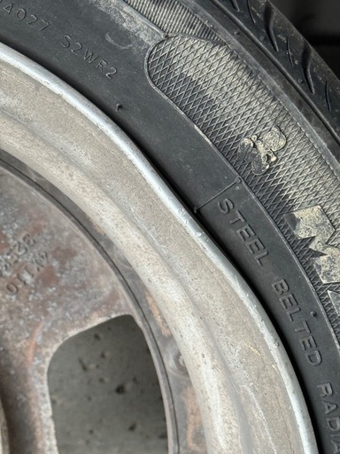 14インチ　軽などに。ワーク ユーロライン？ 14インチ 5j +45 pcd100 4穴　155/55r14 溝ありタイヤホイールセット