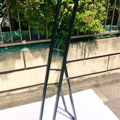 不二貿易　木製フレーム ブラック スタンドミラー 姿見 ☆配送応相談☆