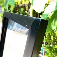 不二貿易　木製フレーム ブラック スタンドミラー 姿見 ☆配送応相談☆の画像