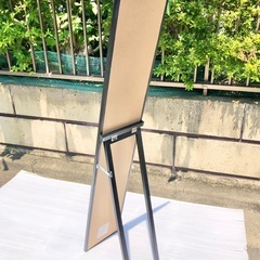 不二貿易　木製フレーム ブラック スタンドミラー 姿見 ☆配送応相談☆の画像