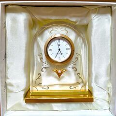 【中古未使用品】ミキモトプチパール付きクォーツアーチ型置時計　お部屋がエレガントになります♪    の画像