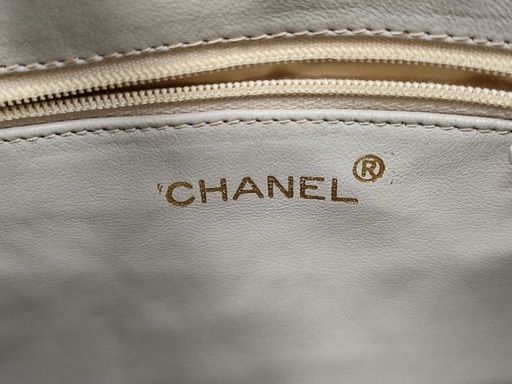 CHANEL ラムスキン フリンジ チェーンショルダー ベージュ
