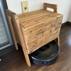 ルンバやルーターなどが収納出来る木製ミニ棚
