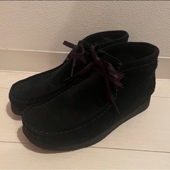 超美品　Clarks クラークス　ワラビーブーツ　黒　ブラックの画像