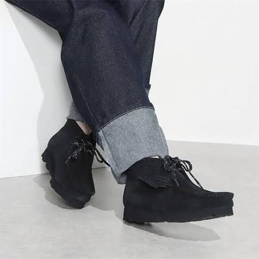 超美品　Clarks クラークス　ワラビーブーツ　黒　ブラック