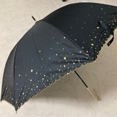 晴雨兼用傘(黒地星柄)