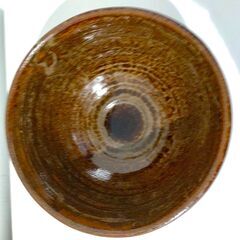 【中古未使用品】茶の抹茶茶碗　やや大ぶりで深さがあります。 の画像