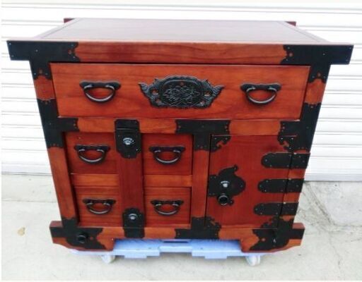 船箪笥　H62×W75×D40　タンス　レトロ　アンティーク　車箪笥 民芸 整理タンス 整理箪笥 からくり箪笥 薬箪笥 隠し引出し　伝統工芸