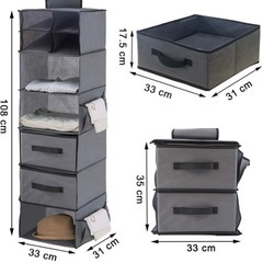 吊り下げ収納 クローゼット 大容量 6段収納