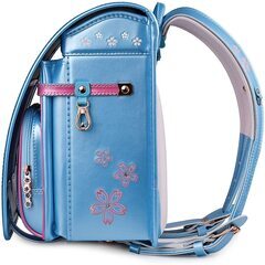 【新品】高級 大人気ランドセル 女の子 大容量 軽量 6年保証 全国送料無料 さくらモデル ライトブルー スクールバック 小学生通学カバン②の画像