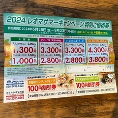 ⭐︎レオマ　ご優待券⭐︎ 2枚セット