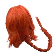 ウィッグ 赤髪 赤毛 三つ編み コスプレ グッズ カツラ 衣装 小道具 WIG-084A 未使用品 (長期保管品)の画像