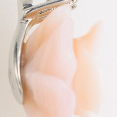 K18WG 珊瑚(コーラル)・ダイヤモンド ペンダント ローズモチーフ 品番c23-444の画像