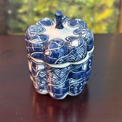 香合　染付立瓜　白鳳　茶道具