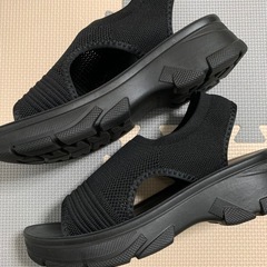 LL サンダル レディース 黒の画像