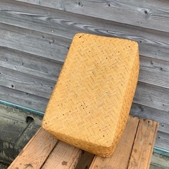 竹行李（蓋なし）　籠　バスケット　古道具の画像