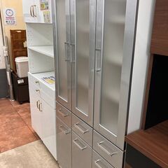 ?収納力抜群?3面カップボード 食器棚?1043