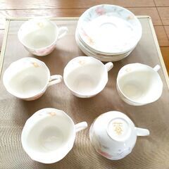 ノリタケ　ANLIETTE　コーヒー、紅茶カップ&ソーサー各6客...