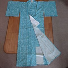 着物 水色小紋単衣の画像