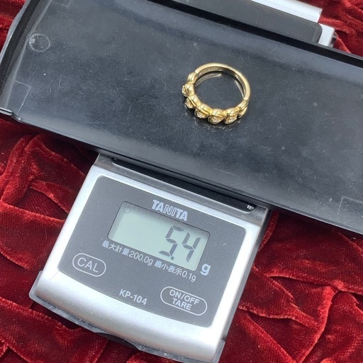 POLA K18 ハーフエタニティ　ハート　リング　5.4g