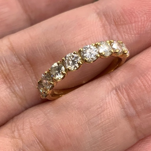 K18 ハーフエタニティ　リング　1ct 指輪　2.4g