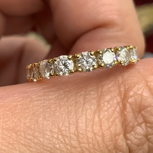 K18 ハーフエタニティ　リング　1ct 指輪　2.4g