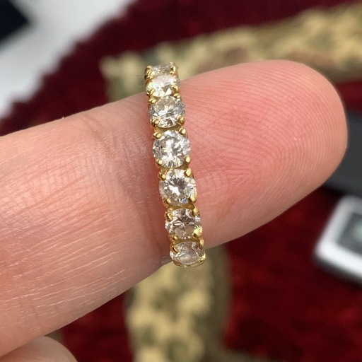 K18 ハーフエタニティ　リング　1ct 指輪　2.4g