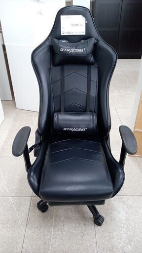 ★ジモティ割あり★ GT　RACING ゲーミングチェアー 黒 H×D×W クリーニング済み TJ7992