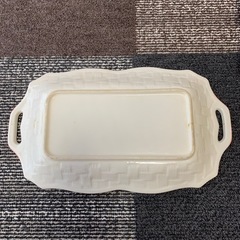 【新品未使用】花柄　レクタングルプレート　取手付き　長方形　角皿　盛皿の画像