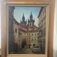 プラハの風景　油絵　10号サイズ