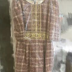 【新品】マリーガレット　ツイード刺繍ワンピース