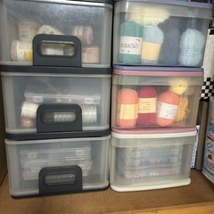 23★【譲渡先決定】プラスチック引き出し6段.3段プラスチックチェスト