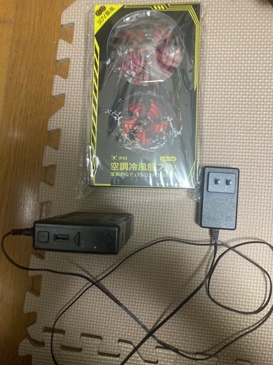 30v仕様空調バッテリー、ファン、ケーブル、充電器２セット