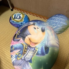 ディズニー　クッション　ビーズクッション　15周年　Disney