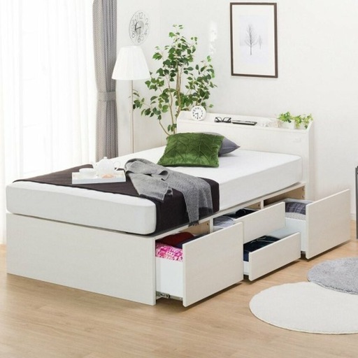 ニトリ　セミダブル収納付きベッドフレーム&マットレス